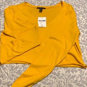 Yellow v neck crop top